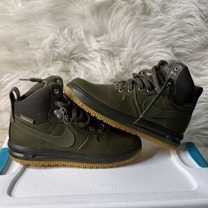 Kids High-Top Sneakers in Olive and Black